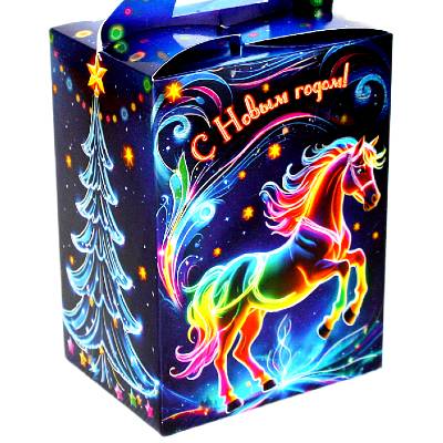 Детский подарок на Новый Год в картонной упаковке весом 1000 грамм