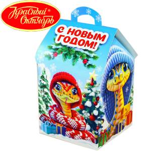 Сладкий подарок на Новый Год в картонной упаковке весом 600 грамм по цене 654 руб в Судогде