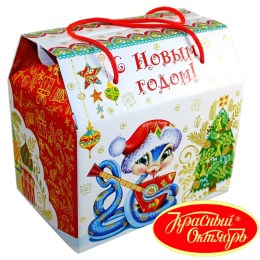 Детский новогодний подарок в картонной упаковке весом 950 грамм по цене 1108 руб в Судогде