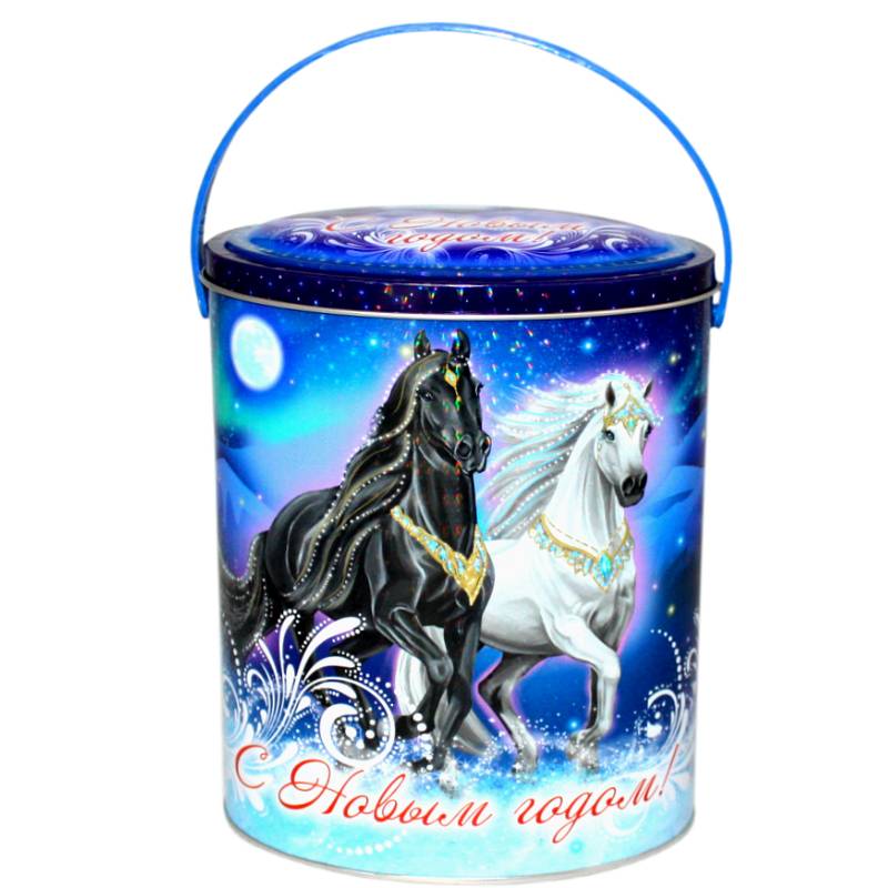 Детский подарок на Новый Год в жестяной упаковке весом 950 грамм