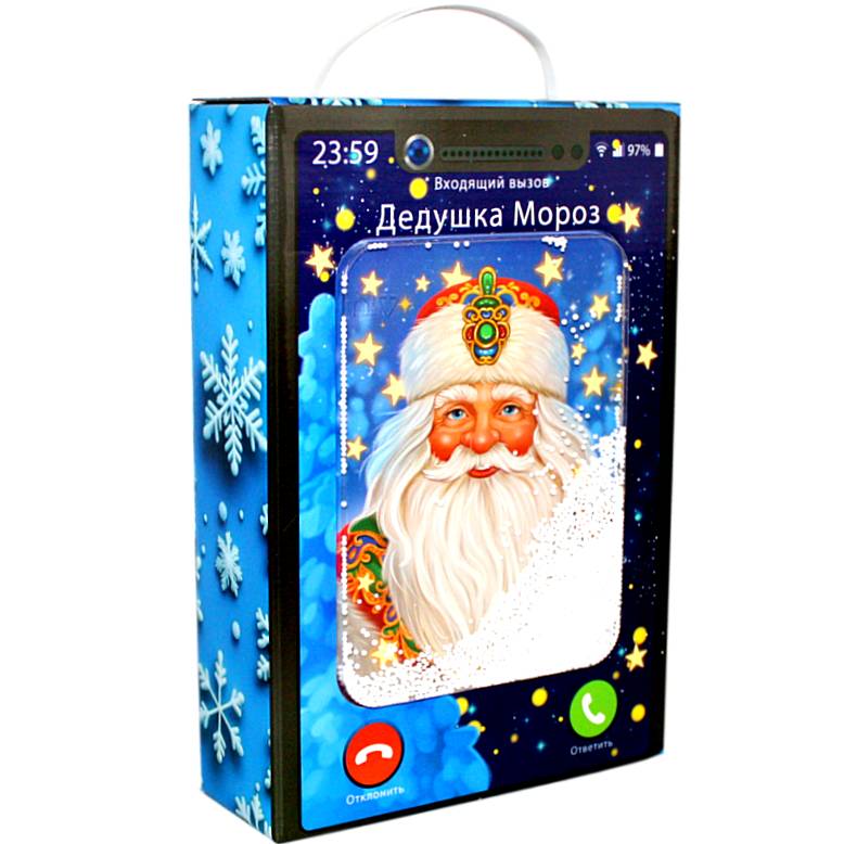 Детский новогодний подарок в картонной упаковке весом 1000 грамм