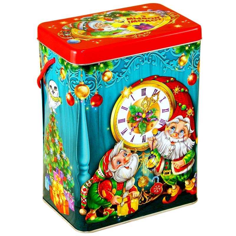 Детский подарок на Новый Год в жестяной упаковке весом 1300 грамм