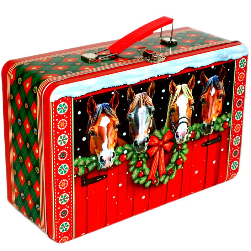 Сладкий новогодний подарок в жестяной упаковке весом 1800 грамм