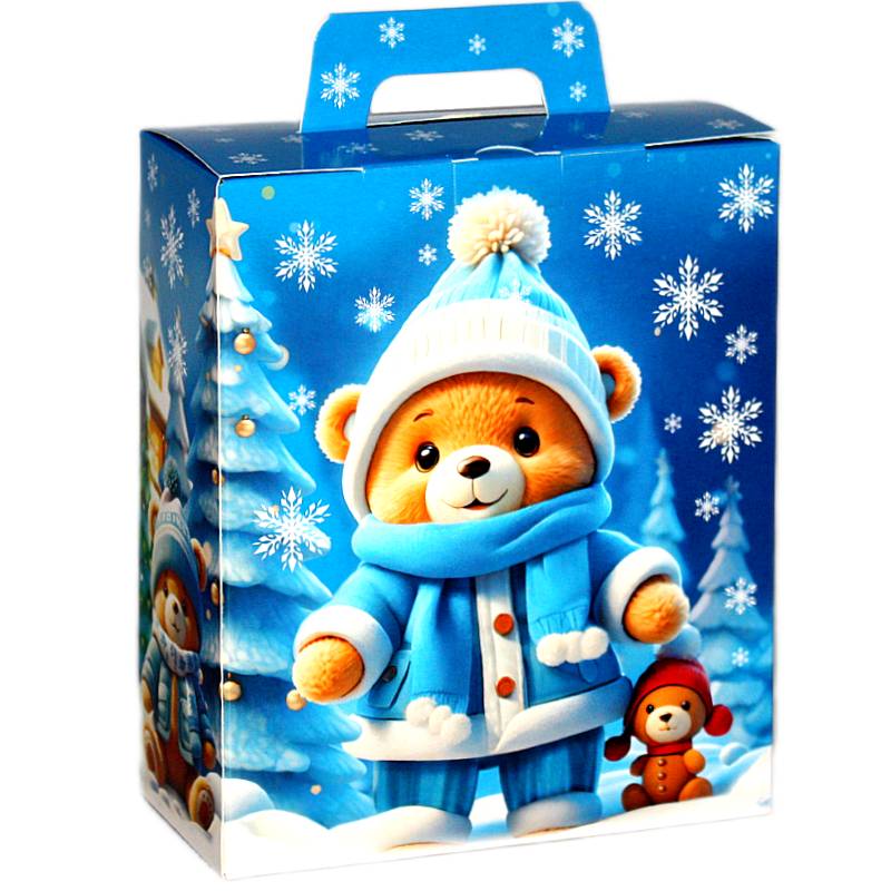 Детский новогодний подарок в картонной упаковке весом 750 грамм